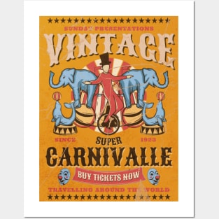 Vintage circus carnivalle retro Posters and Art